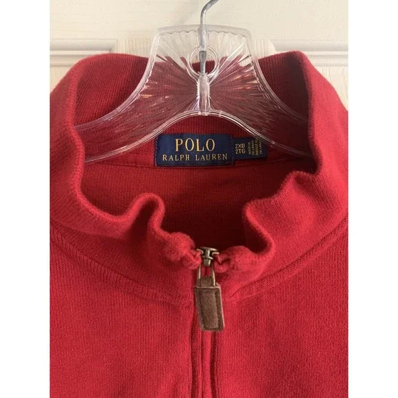 Polo Ralph Lauren 1/4 Zip Sweater Men 2XB Big Tall Red Pullover - Picture 5 of 10